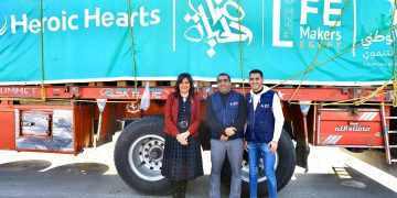 صناع الحياة تشارك بـ 38 شاحنة ضمن القافلة العاشرة للتحالف لدعم أهالينا في غزة