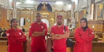 الهلال الأحمر المصري يشارك في تأمين احتفالات عيد القيامة بـ 50 كنيسة على مستوى الجمهورية