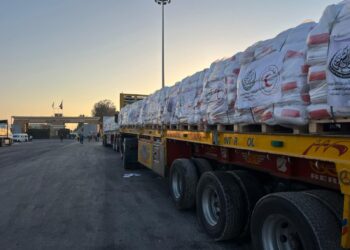 الهلال الأحمر المصري يدفع بـ 3500 طن مساعدات غذائية وإغاثية عبر قافلة «زاد العزة»