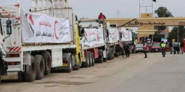 قافلة زاد العزة الـ74 تدخل قطاع غزة عبر ميناء رفح