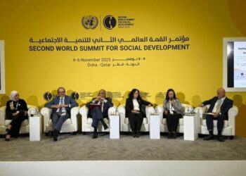 وزيرة التضامن تشارك في فعالية  “فلسطين والحماية الاجتماعية” في الدوحة