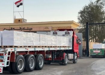 الهلال الأحمر المصري يواصل مد غزة بمساعدات غذائية وعلاجية وشتوية عبر قافلة «زاد العزة» 113