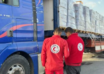 الهلال الأحمر المصري يعزز مد غزة بمواد غذائية شتوية وإغاثية عبر قافلة «زاد العزة» 159